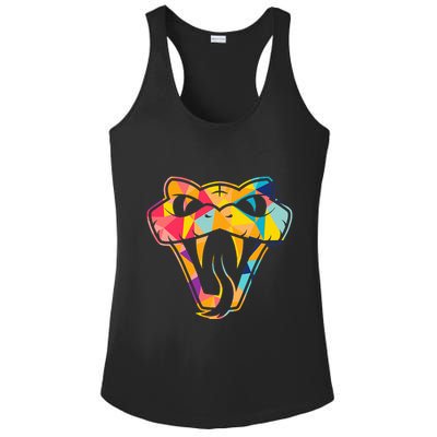 Colorful Snake Head Serpent Ladies PosiCharge Competitor Racerback Tank