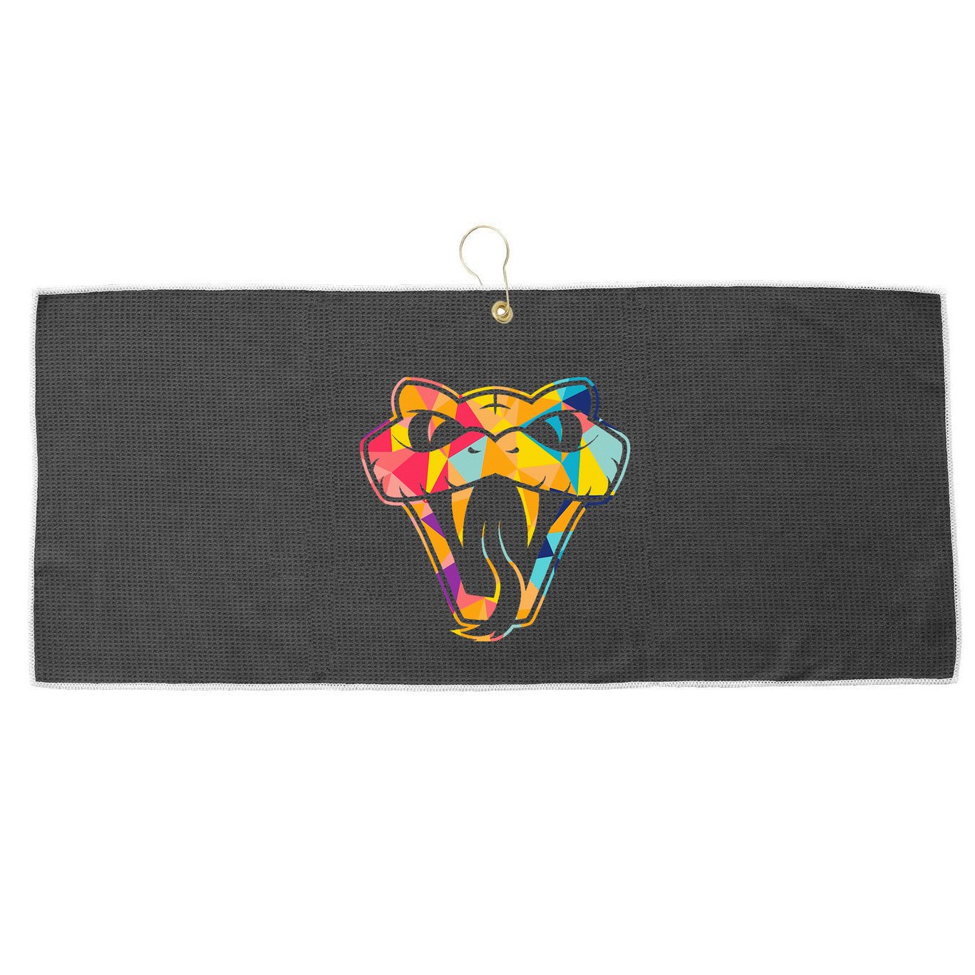 Colorful Snake Head Serpent Large Microfiber Waffle Golf Towel