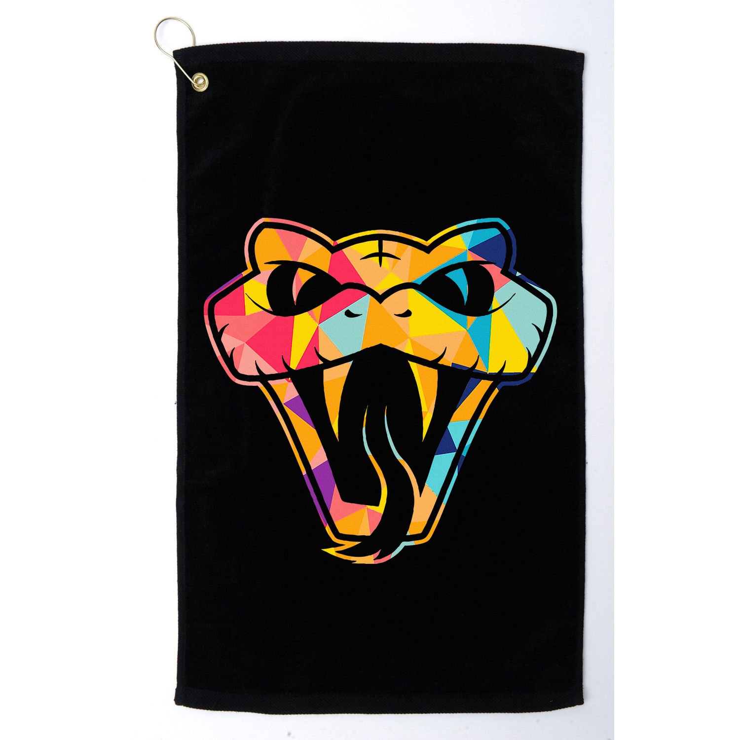 Colorful Snake Head Serpent Golf Towel