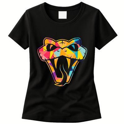 Colorful Snake Head Serpent Womens T-Shirt