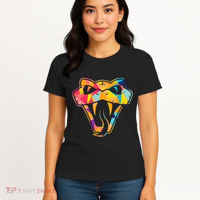 Colorful Snake Head Serpent Womens T-Shirt