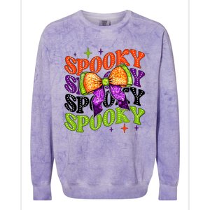 Coquette Spooky Halloween Bow Colorblast Crewneck Sweatshirt