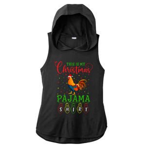 Chicken Santa Hat Xmas Light This Is My Christmas Pajama Gift Ladies PosiCharge Tri-Blend Wicking Draft Hoodie Tank