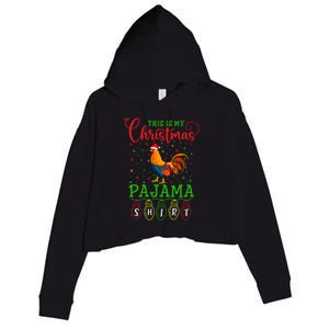 Chicken Santa Hat Xmas Light This Is My Christmas Pajama Gift Crop Fleece Hoodie