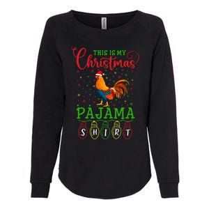 Chicken Santa Hat Xmas Light This Is My Christmas Pajama Gift Womens California Wash Sweatshirt