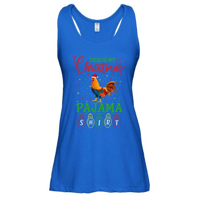 Chicken Santa Hat Xmas Light This Is My Christmas Pajama Gift Ladies Essential Flowy Tank