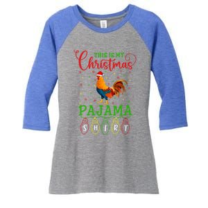 Chicken Santa Hat Xmas Light This Is My Christmas Pajama Gift Women's Tri-Blend 3/4-Sleeve Raglan Shirt