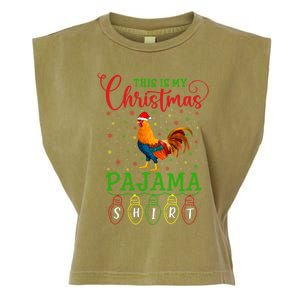 Chicken Santa Hat Xmas Light This Is My Christmas Pajama Gift Garment-Dyed Women's Muscle Tee