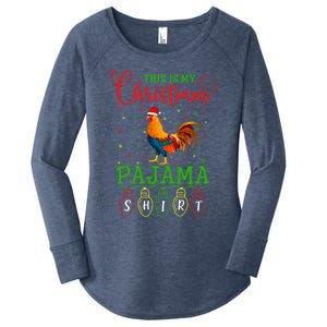 Chicken Santa Hat Xmas Light This Is My Christmas Pajama Gift Women's Perfect Tri Tunic Long Sleeve Shirt