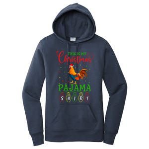 Chicken Santa Hat Xmas Light This Is My Christmas Pajama Gift Women's Pullover Hoodie