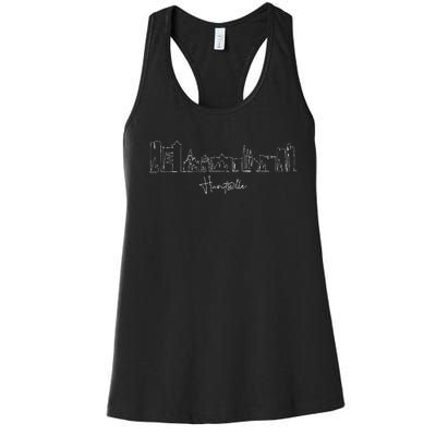 City Skyline Huntsville Alabama Women's Racerback Tank