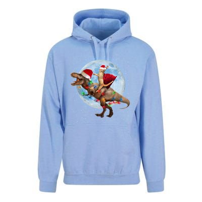 Cat Santa Hat Riding Dinosaur T Rex Moon Christmas Xmas Meaningful Gift Unisex Surf Hoodie