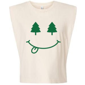 Christmas Smiley Holiday Garment-Dyed Women's Muscle Tee