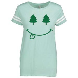 Christmas Smiley Holiday Enza Ladies Jersey Football T-Shirt