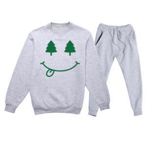 Christmas Smiley Holiday Premium Crewneck Sweatsuit Set