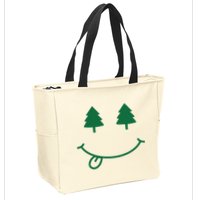 Christmas Smiley Holiday Zip Tote Bag