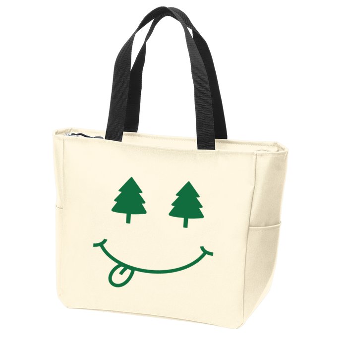Christmas Smiley Holiday Zip Tote Bag