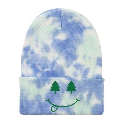 Christmas Smiley Holiday Tie Dye 12in Knit Beanie