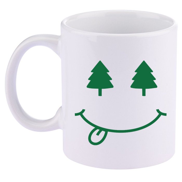 Christmas Smiley Holiday 11oz C Handle Ceramic Mug