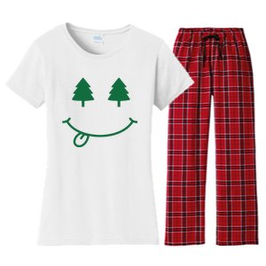 Christmas Smiley Holiday Women's Flannel Pajama Set