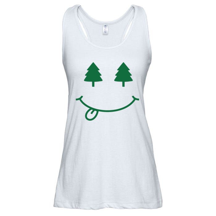 Christmas Smiley Holiday Ladies Essential Flowy Tank