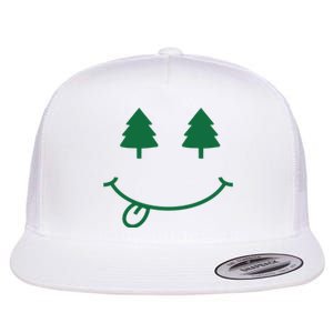 Christmas Smiley Holiday Flat Bill Trucker Hat