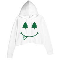 Christmas Smiley Holiday Crop Fleece Hoodie