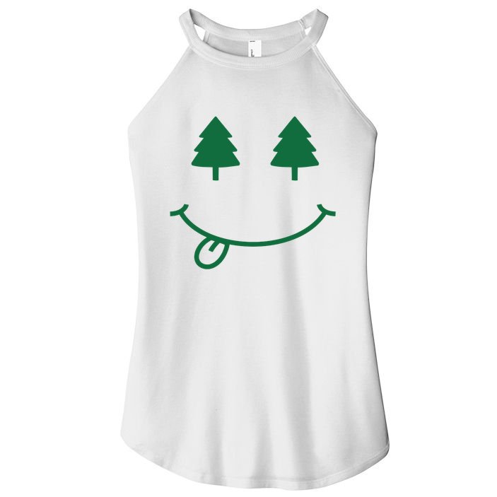 Christmas Smiley Holiday Women's Perfect Tri Rocker Tank