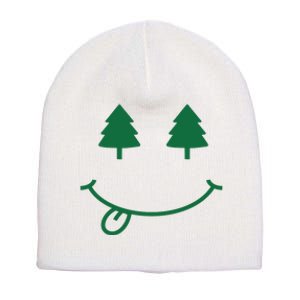 Christmas Smiley Holiday Short Acrylic Beanie