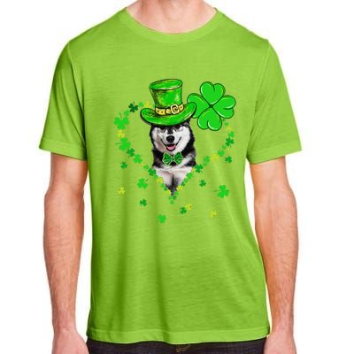 Cute Siberian Husky Saint Patrick's Day Dogs Dad Mom Adult ChromaSoft Performance T-Shirt