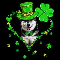 Cute Siberian Husky Saint Patrick's Day Dogs Dad Mom 16 in Basic Backpack