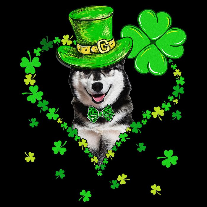 Cute Siberian Husky Saint Patrick's Day Dogs Dad Mom 16 in Basic Backpack