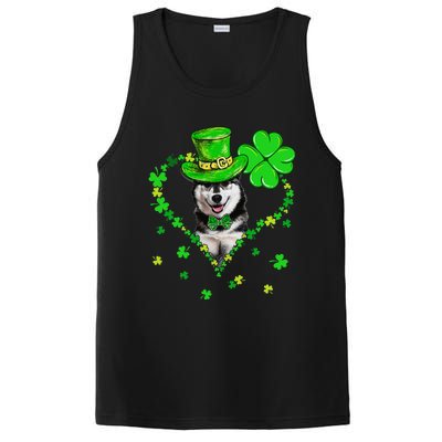 Cute Siberian Husky Saint Patrick's Day Dogs Dad Mom PosiCharge Competitor Tank