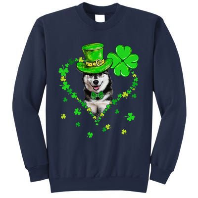 Cute Siberian Husky Saint Patrick's Day Dogs Dad Mom Sweatshirt