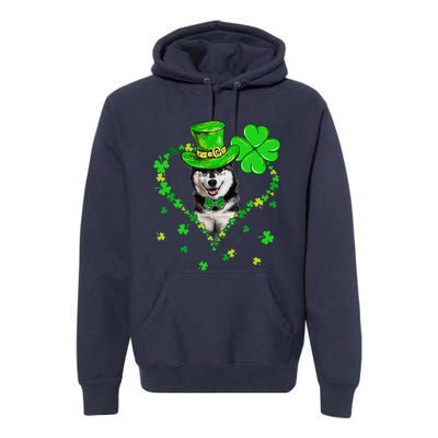 Cute Siberian Husky Saint Patrick's Day Dogs Dad Mom Premium Hoodie