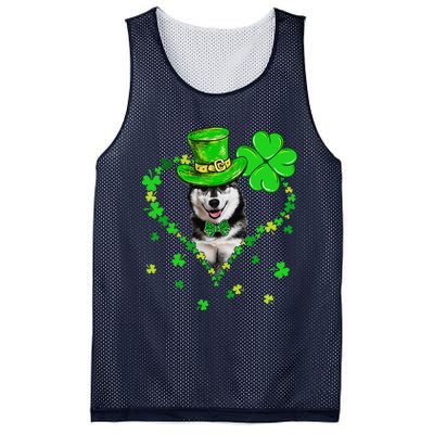 Cute Siberian Husky Saint Patrick's Day Dogs Dad Mom Mesh Reversible Basketball Jersey Tank