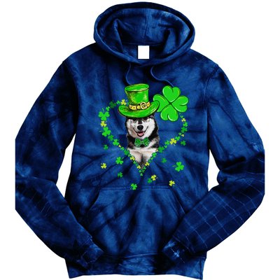 Cute Siberian Husky Saint Patrick's Day Dogs Dad Mom Tie Dye Hoodie