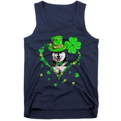 Cute Siberian Husky Saint Patrick's Day Dogs Dad Mom Tank Top