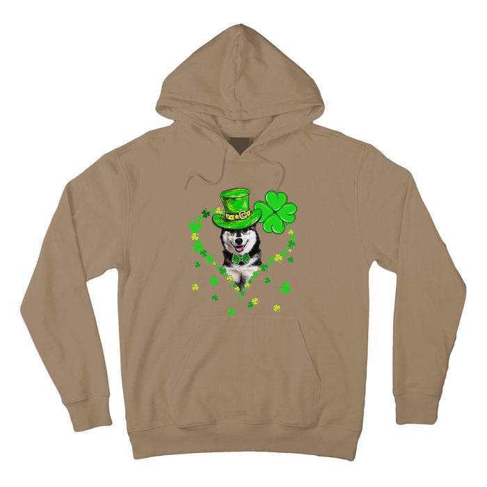 Cute Siberian Husky Saint Patrick's Day Dogs Dad Mom Hoodie