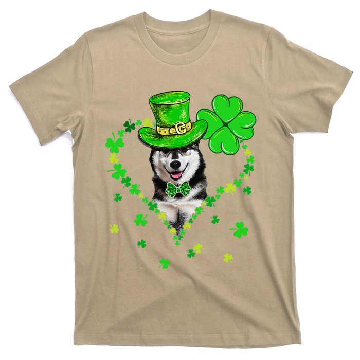 Cute Siberian Husky Saint Patrick's Day Dogs Dad Mom T-Shirt