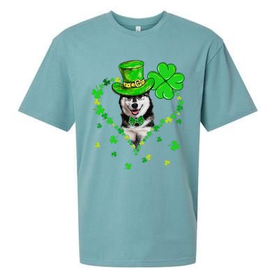 Cute Siberian Husky Saint Patrick's Day Dogs Dad Mom Sueded Cloud Jersey T-Shirt