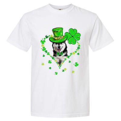 Cute Siberian Husky Saint Patrick's Day Dogs Dad Mom Garment-Dyed Heavyweight T-Shirt