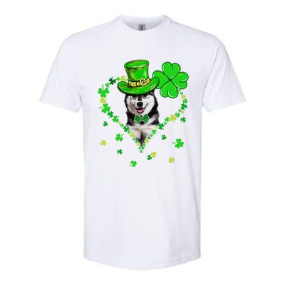 Cute Siberian Husky Saint Patrick's Day Dogs Dad Mom Softstyle CVC T-Shirt