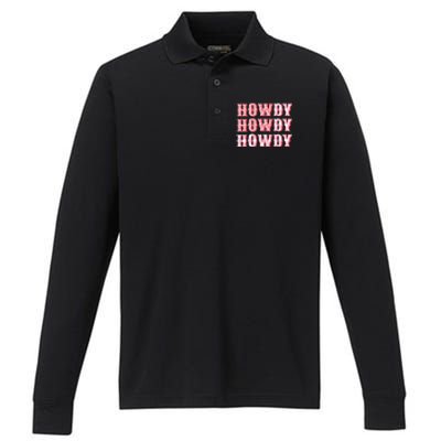 Cowgirl Shirt Howdy Howdy Performance Long Sleeve Polo