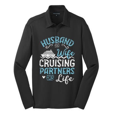 Cruise Ship Husband & Wife Cruising Partners For Life Silk Touch Performance Long Sleeve Polo