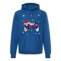 Christmas Santa Hat Video Gamer Controller Xmas Cute Gift Premium Hoodie