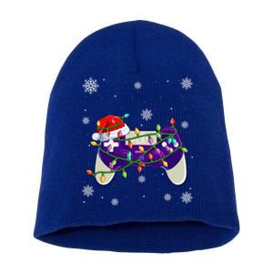 Christmas Santa Hat Video Gamer Controller Xmas Cute Gift Short Acrylic Beanie