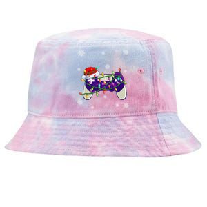 Christmas Santa Hat Video Gamer Controller Xmas Cute Gift Tie-Dyed Bucket Hat