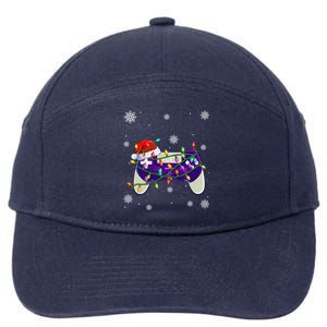 Christmas Santa Hat Video Gamer Controller Xmas Cute Gift 7-Panel Snapback Hat