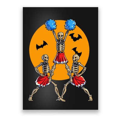 Cheerleading Skeleton Halloween Cheer Skeleton Cheerleader Poster